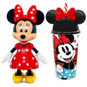 Boneca Minnie com Óculos Mochila Elka + Copo com Orelhas