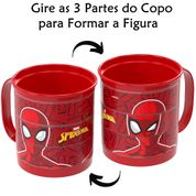 Kit Canecas Divertidas Giratórias Infantil do Hulk e Homem Aranha 360ml Plasútil