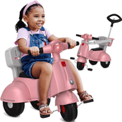 Triciclo de Passeio e Pedal Bandeirante Scooter Banderetta Rosa