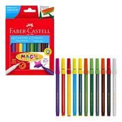 Hidrocor Faber Castell 10 Cores + 2 Canetas Magicas