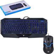 Kit Gaming HP Teclado Mouse GK1100 USB 1600DPI Led Azul