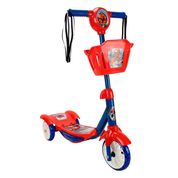 Patinete Com Cestinha - Disney - Spider Man - Com Sons E Luzes - Vermelho - Bbr toys