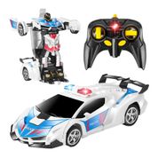 Carrinho De Controle Remoto - Transformável - 1:18 - Megaformers Auto - Polícia - Multikids