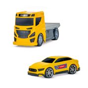 Conjunto Caminhão E Carrinho - New Truck Plataforma - Amarelo - BS Toys