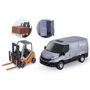 Carrinho - Van Iveco Daily Com Empilhadeira - Usual Brinquedos