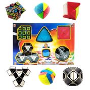 Cubo Mágico Kit com 6 Cubos Variados Jogo Desafio de Raciocínio Lógico