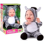 Boneca Zebrinha Babilina Planet Bebê com Roupa de Zebra Fofinha Infantil