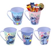 5 Canecas com Alça Estampa do Stitch para Festa Infantil Lembrancinha de Aniversário