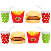 Kit Lanchonete Comidinha Combo X-burguer Batatinha Refrigerante de Brinquedo 8 pçs