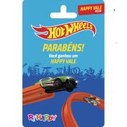 Cartão Presente Ri Happy - Happy Vale - Hot Wheels - 150 Reais