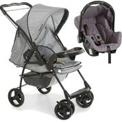 Carrinho de Bebe com Bebe Conforto Galzerano Milano Cinza