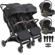 Carrinho para Gemeos com 2 Bebe Conforto Kiddo Sprint II Preto