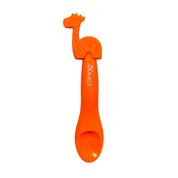 Colher em Silicone - Clingo - Animaizinhos - Girafa - Laranja