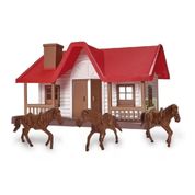 Brinquedo Rancho Western Casinha Fazenda Com Cavalos Usual 550