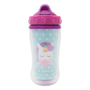 Copo Infantil com Parede Dupla Animal Fun Unicornio com Canudo Buba