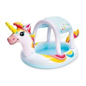 Piscina Infantil Spray Unicórnio Cobertura Removível 130L - Intex