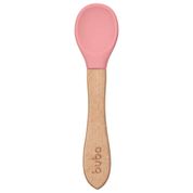 Colher Silicone E Bambu - Buba - Rosa