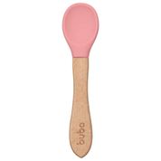 Colher Silicone E Bambu - Buba - Rosa