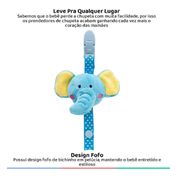 Prendedor De Chupeta Safari Elefante Buba 6699