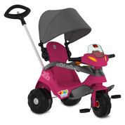 Triciclo VeloBaby - Reclinável Com Capota E Pedal - Bandeirante - Rosa