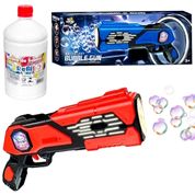 Super Bazuca Lança Bolhas de Sabão Máquina Automática Pistola Bolhas + 1 Litro