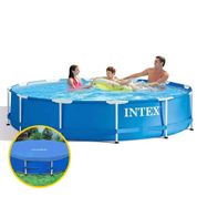 Piscina Intex 6.503 Litros Estrutural Armação Com Capa