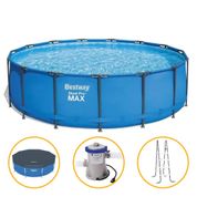 Piscina Estrutural 16.015 Litros + Capa + Escada + Filtro 110v Bestway