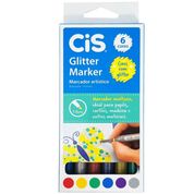 Marcador Artístico Glitter Marker  1.0mm C/ 6 cores - Cis -