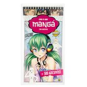 Livro Crie Seu Mangá +500 Adesivos - Todo Livro -