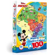 Puzzle Mapa do Brasil Mickey - 100 Peças - Toyster