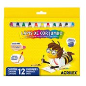 Lápis de Cor 12 Cores Jumbo - Acrilex