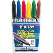 Kit Marcador Retro Projetor 2.0 c/6 cores - Pilot -