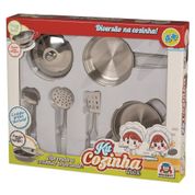 Brinquedo Kit Cozinha Inox Panelas Braskit