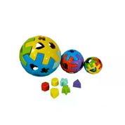 Kit com 3 Bolas Didáticas P/M/GG - Brinquedo Educativo de Encaixar Kendy