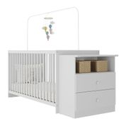 Berço Cômoda com Colchão Incluso Meu Bebê Multimóveis FG4013 Branco