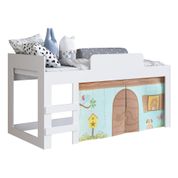 Cama Infantil com Cortinas para Colchão 188x88cm Multimóveis CR40068