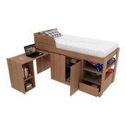 Cama Solteiro com Escrivaninha para Colchão 88 x 188cm Multimóveis VCR35067