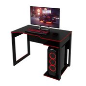 Mesa Gamer Multimóveis CR25057 Preta/Vermelho