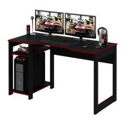 Mesa Gamer Multimóveis CR25049 Preta/Vermelha