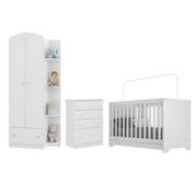 Quarto Infantil Completo com Berço 3x1 Multimóveis Branco/Colorido