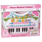 Brinquedo Para Bebê Piano Musical Animal Rosa Braskit