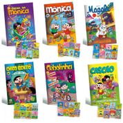 Kit 6 Gibis Turma da Mônica + 48 Cards Jogos do Limoeiro