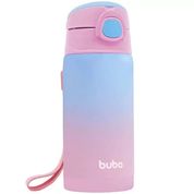 Garrafinha Térmica - 400ML - Parede Dupla - Com Canudo Rosa - Buba