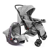 Carrinho de Bebê Travel System Reverse Duo Cosco Kids - Cinza Rajado