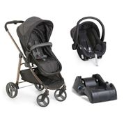 CARRINHO MOISES  OLYMPUS PRETO + BEBE CONFORTO + BASE - GALZERANO