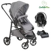 CARRINHO OLYMPUS NEW GRAY (CINZA) + BEBE CONFORTO + BASE - GALZERANO