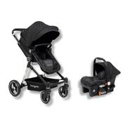 CARRINHO DE BEBE ASTON + BEBE CONFORTO + BASE CHEVRON SILVER/BLACK - PREMIUM BABY