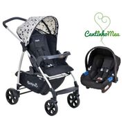 CARRINHO ECCO PRETO ASTRATTO + CADEIRA TOURING X - BURIGOTTO