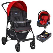 Carrinho Ecco Vermelho + Cadeira Touring X + Base - Burigotto