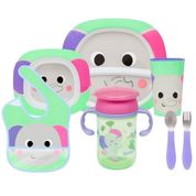 KIT REFEICAO INFANTIL 6 PECAS ZOO ELEFANTE - BUBA